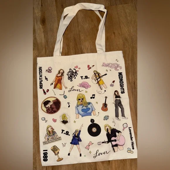 TAYLOR SWIFT SWIFTIE MERCH BAG TOTE ERAS TORTURED POETS 1989 LOVER RED - Picture 2 of 2